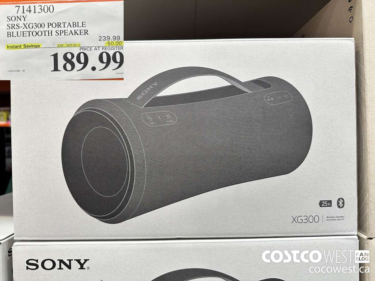 7141300 SONY SRS-XG300 PORTABLE BLUETOOTH SPEAKER ($50.00 INSTANT SAVINGS EXPIRES ON 2025-05-11) $189.99
