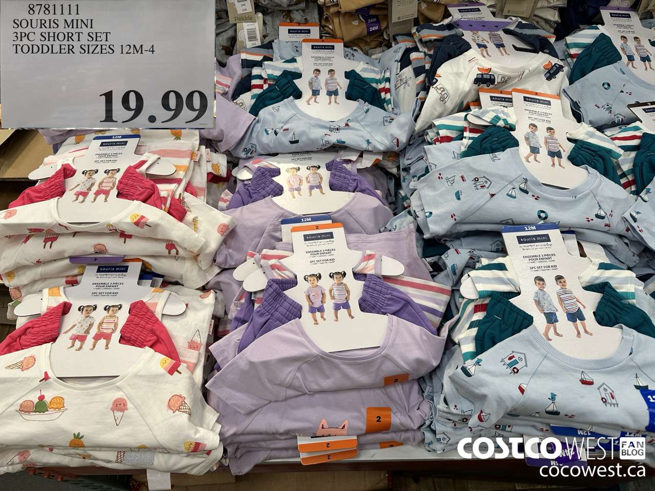 8781111 SOURIS MINI 3PC SHORT SET TODDLER SIZES 12M-4 $19.99