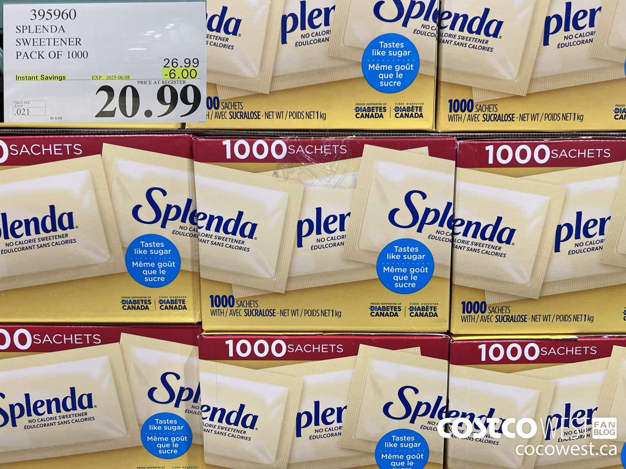 395960 SPLENDA SWEETENER 1000 PACKETS ($6.00 INSTANT SAVINGS EXPIRES ON 2025-06-08) $20.99