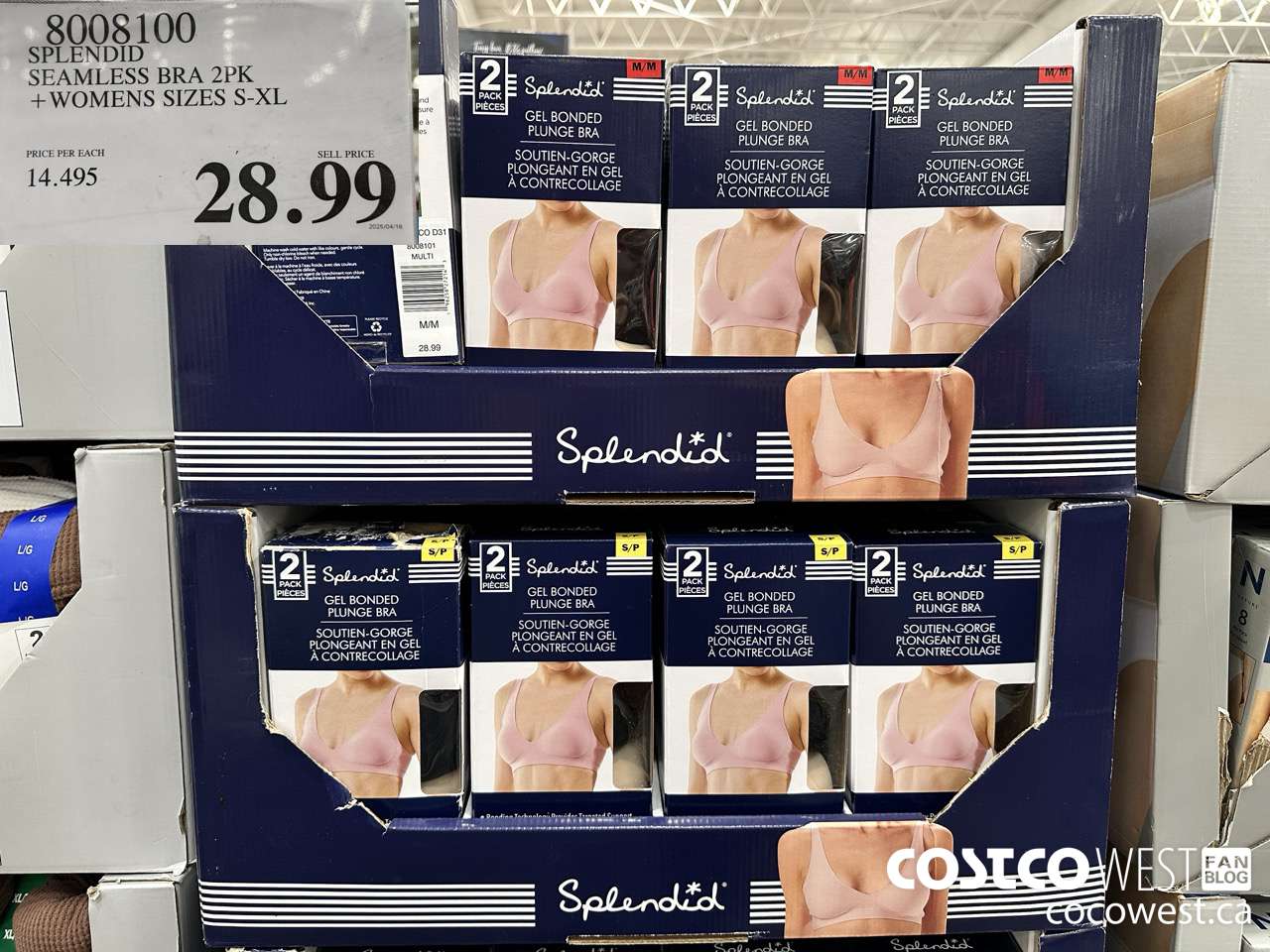 8008100 SPLENDID SEAMLESS BRA 2PK LADIES SIZES S-XL $28.99