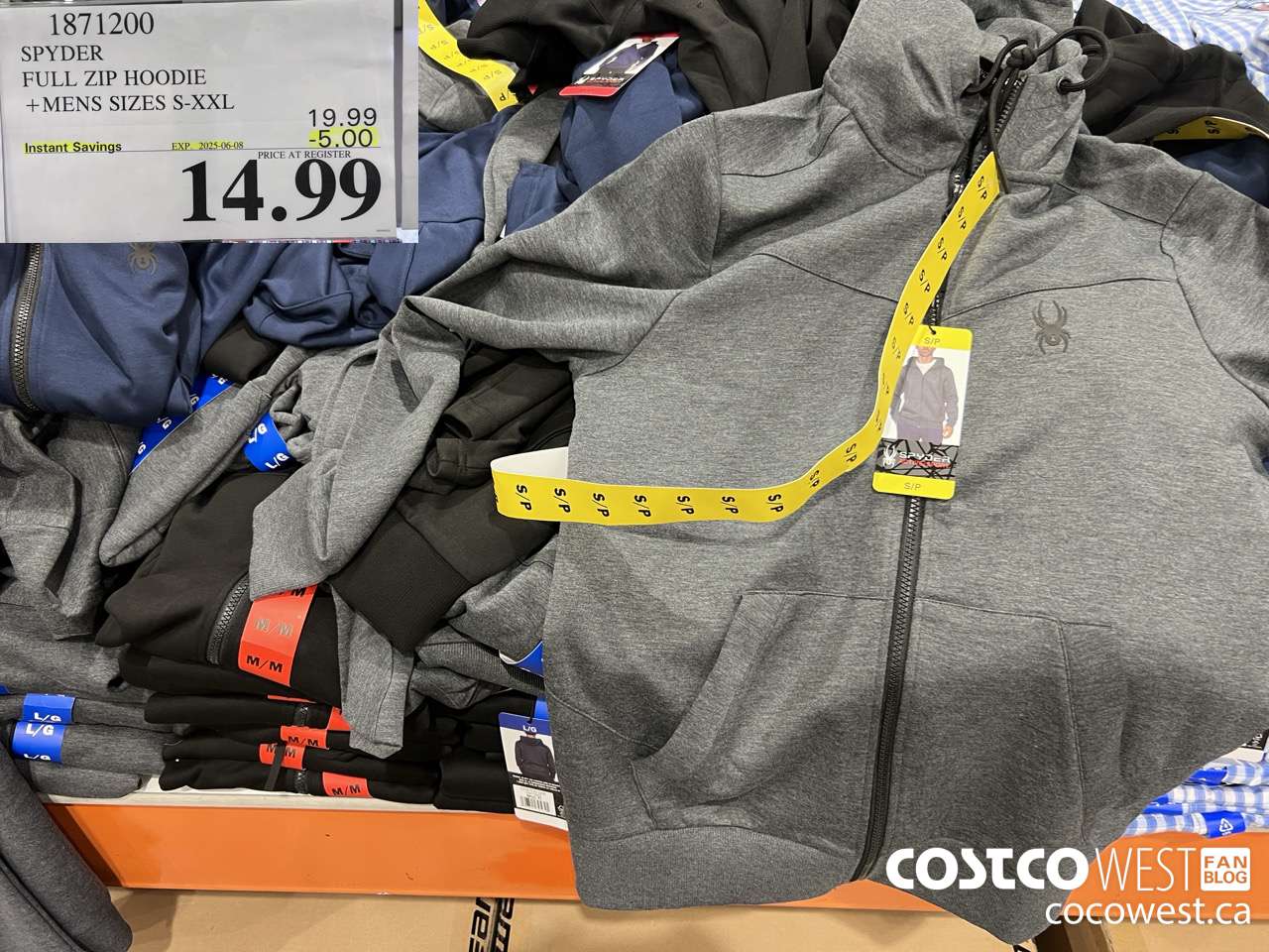 1871200 SPYDER FULL ZIP HOODIE MENS SIZES S-XXL ($5.00 INSTANT SAVINGS EXPIRES ON 2025-06-08) $14.99