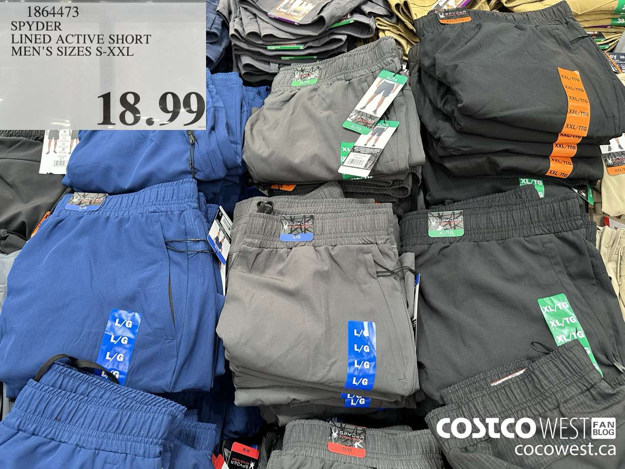 1864473 SPYDER LINED ACTIVE SHORT MENS SIZES S-XXL $18.99