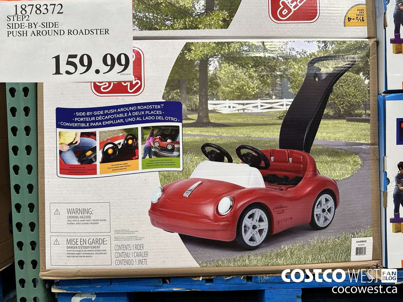 1878372 STEP2 SIDE-BY-SIDE PUSH AROUND ROADSTER $159.99