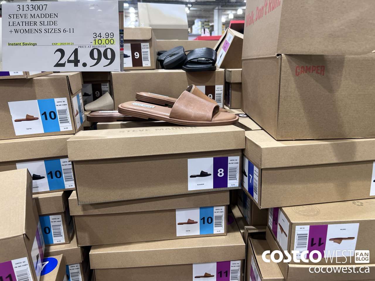 3133007 STEVE MADDEN LEATHER SLIDE WOMENS SIZES 6-11 ($10.00 INSTANT SAVINGS EXPIRES ON 2025-05-25) $24.99