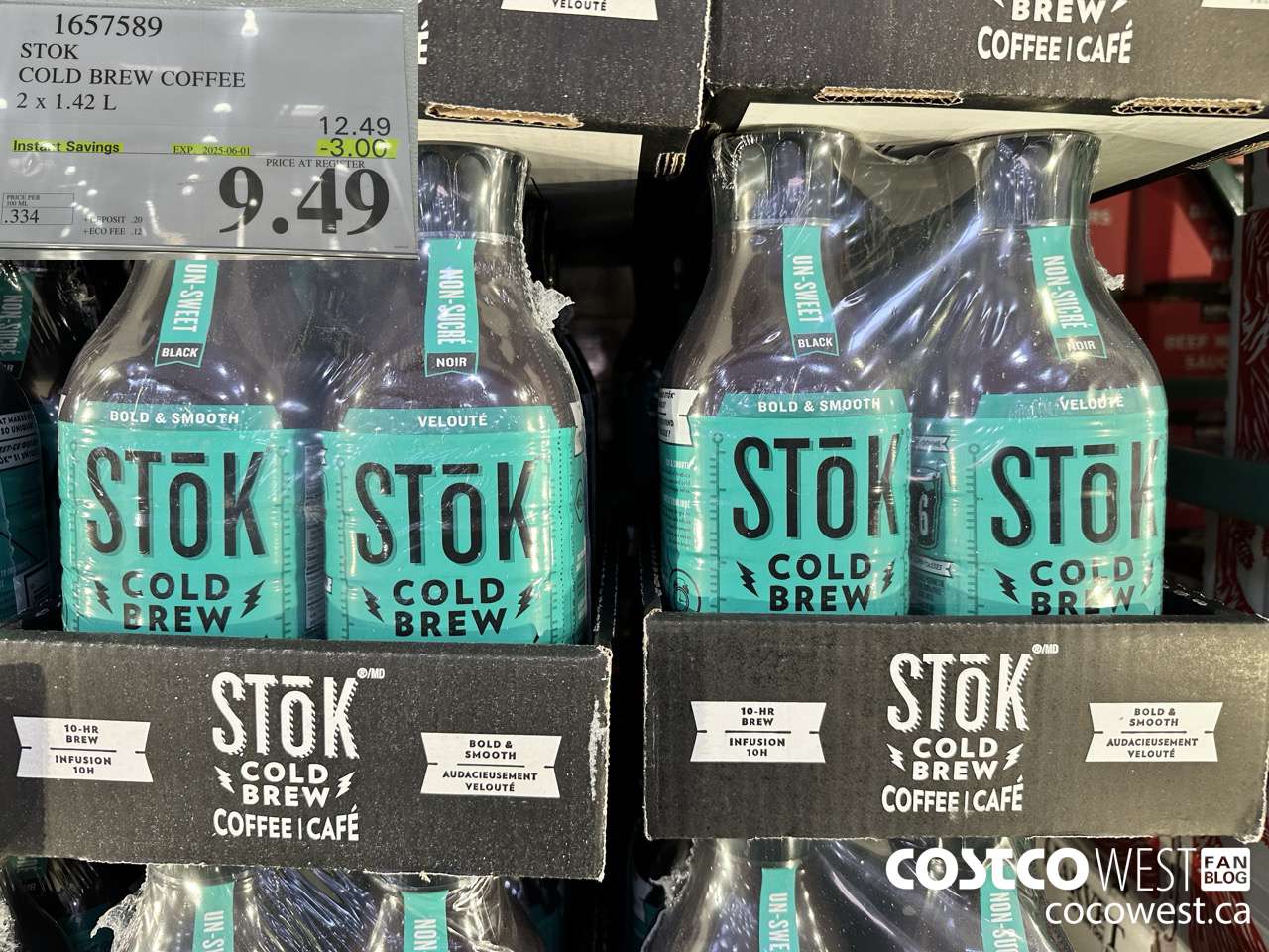 1657589 STOK COLD BREW COFFEE 2 X 1.42 L ($3.00 INSTANT SAVINGS EXPIRES ON 2025-06-01) $9.49