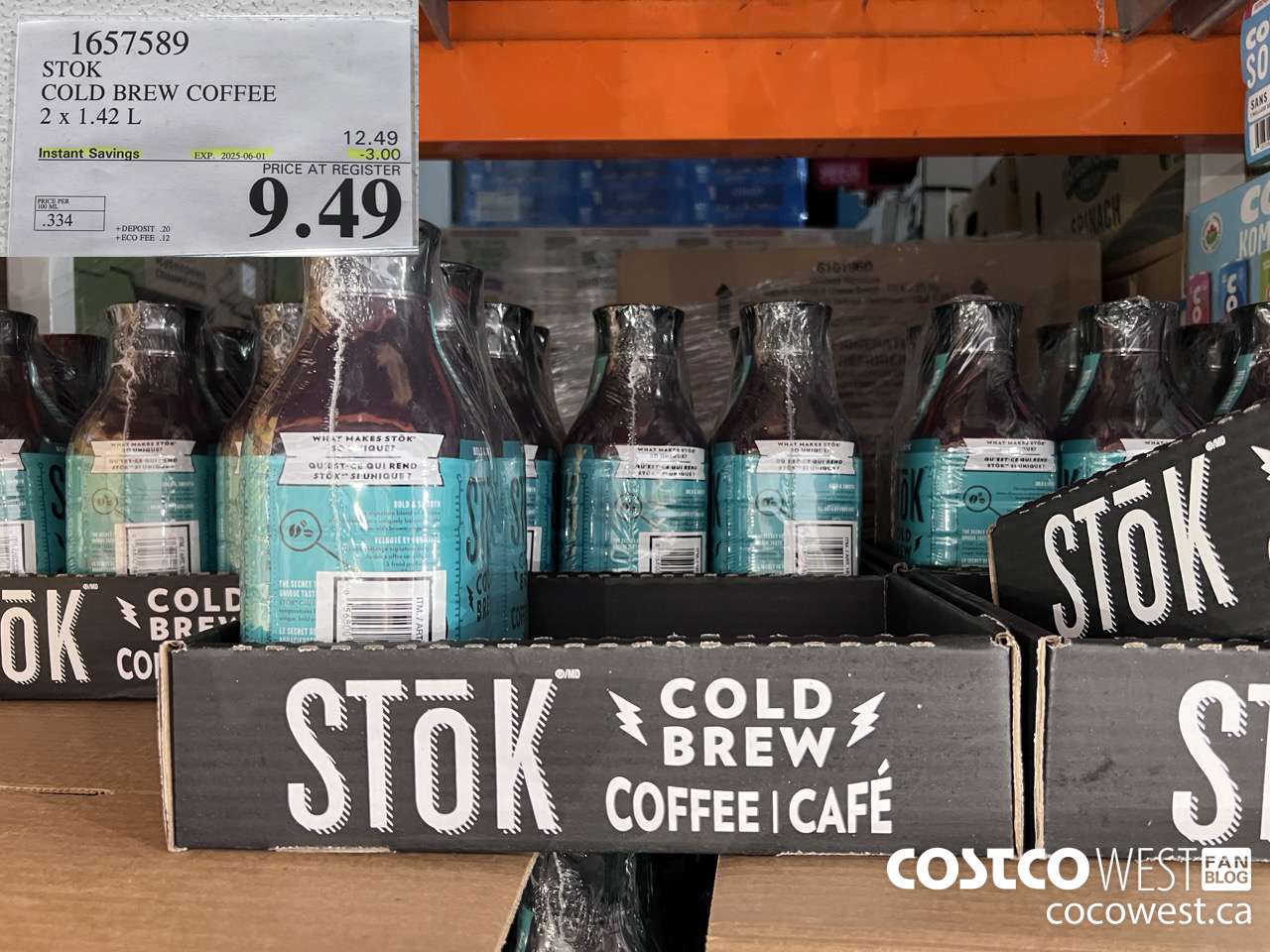 1657589 STOK COLD BREW COFFEE 2 X 1.42 L ($3.00 INSTANT SAVINGS EXPIRES ON 2025-06-01) $9.49