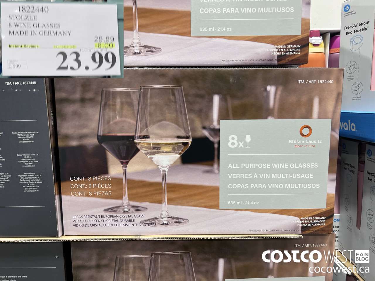 1822440 STOLZLE 8 WINE GLASSES MADE IN GERMANY ($6.00 INSTANT SAVINGS EXPIRES ON 2025-05-25) $23.99