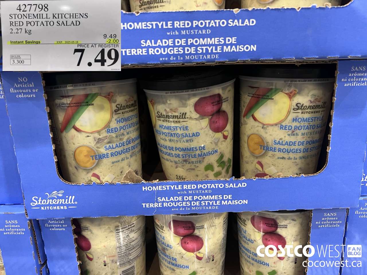 427798 STONEMILL KITCHENS RED POTATO SALAD 2.27 kg ($2.00 INSTANT SAVINGS EXPIRES ON 2025-05-18) $7.49