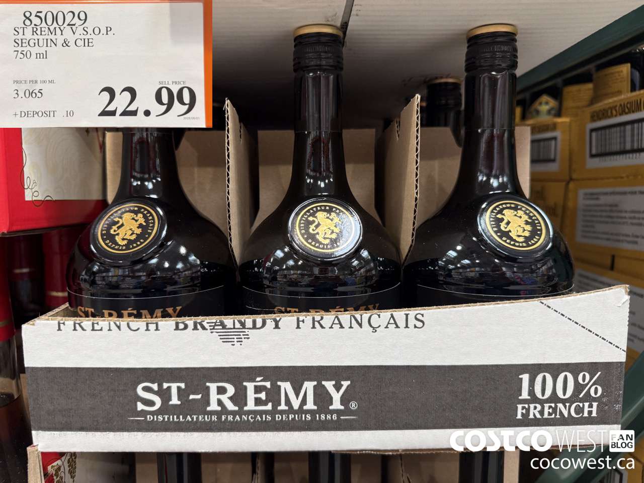 850029 ST REMY V.S.O.P. SEGUIN & CIE 750 ML $22.99