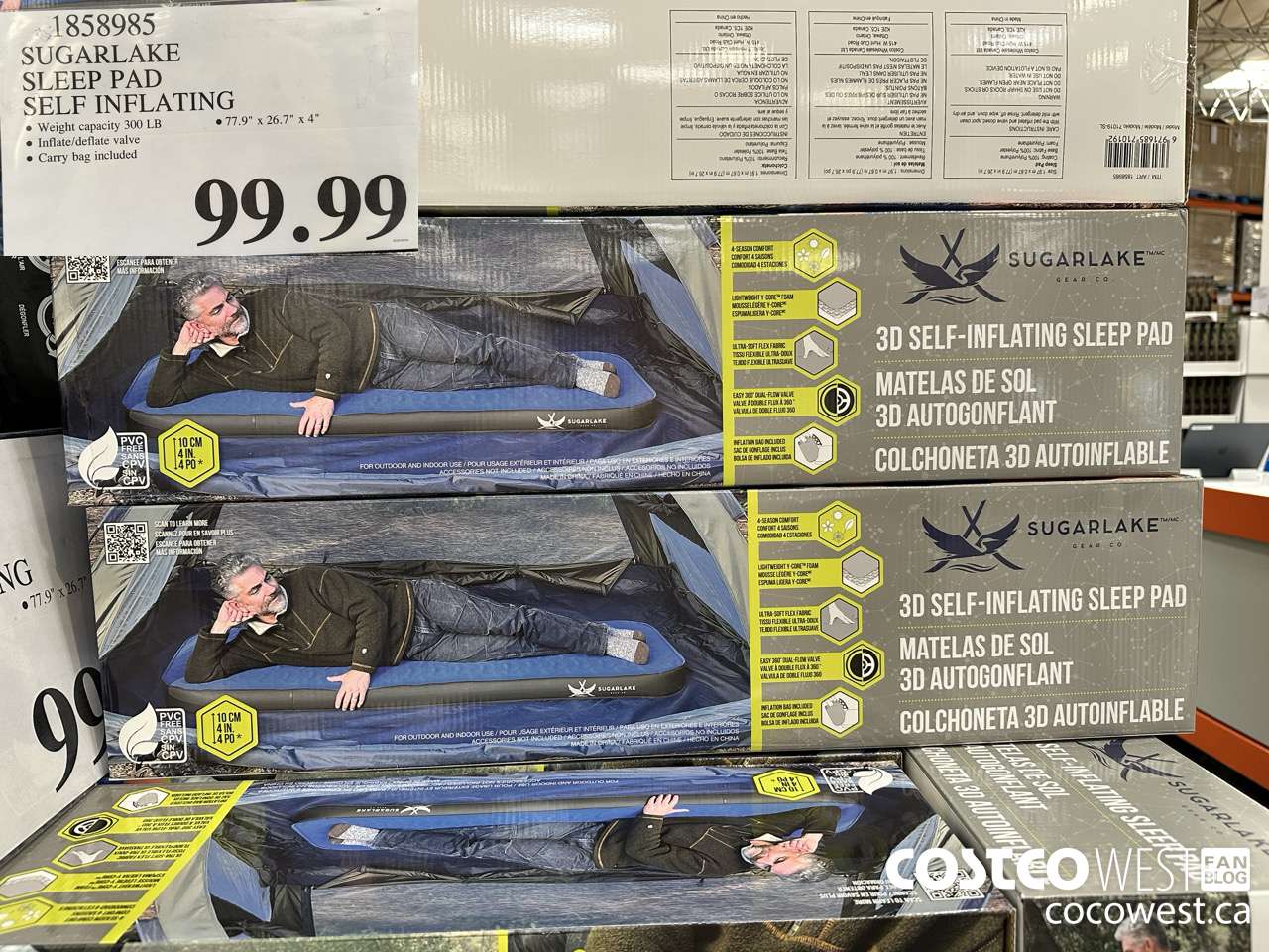 1858985 SUGARLAKE SLEEPING PAD SELF INFLATING $99.99