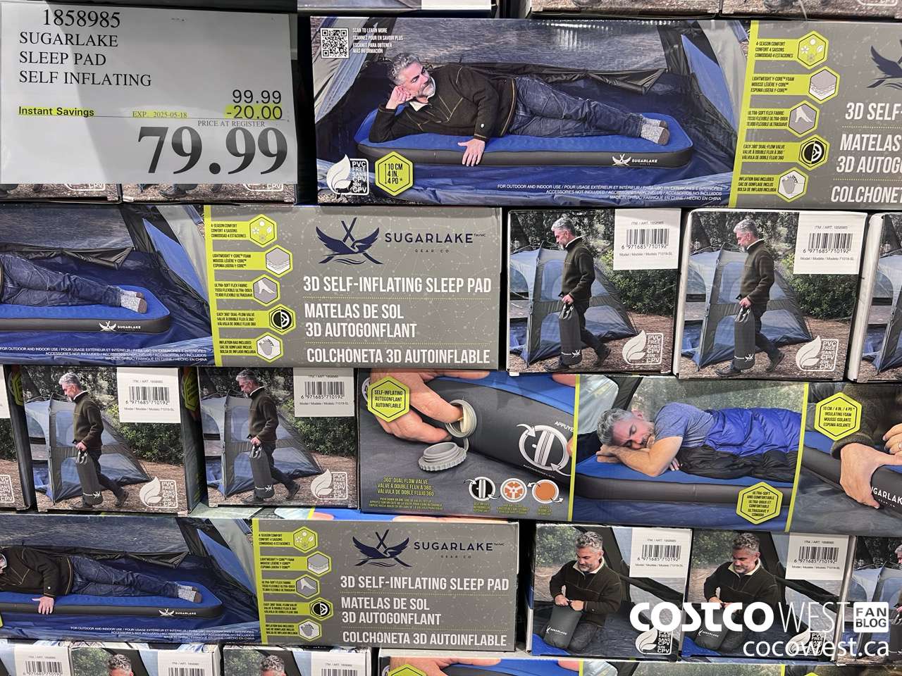 1858985 SUGARLAKE SLEEPING PAD SELF INFLATING ($20.00 INSTANT SAVINGS EXPIRES ON 2025-05-18) $79.99