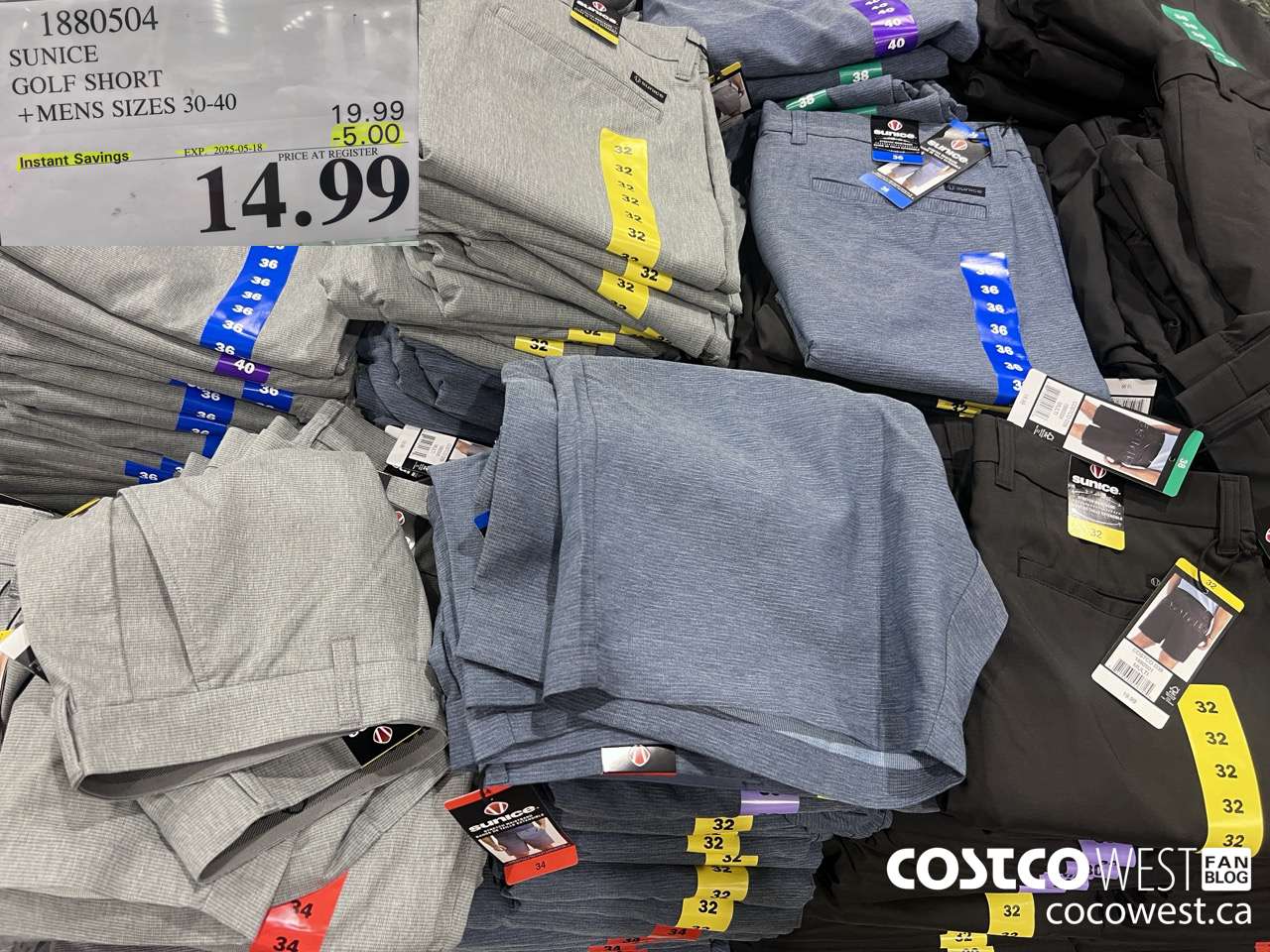 1880504 SUNICE GOLF SHORT MENS SIZES 30-40 ($5.00 INSTANT SAVINGS EXPIRES ON 2025-05-18) $14.99