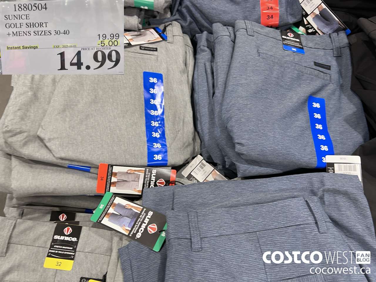 1880504 SUNICE GOLF SHORT MENS SIZES 30-40 ($5.00 INSTANT SAVINGS EXPIRES ON 2025-06-01) $14.99