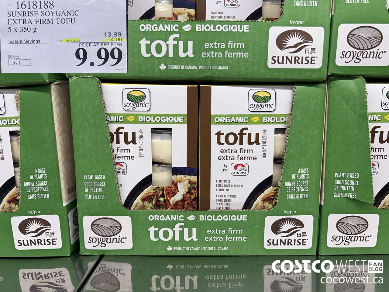 1618188 SUNRISE SOYGANIC EXTRA FIRM TOFU 5 X 350G ($4.00 INSTANT SAVINGS EXPIRES ON 2025-06-01) $9.99