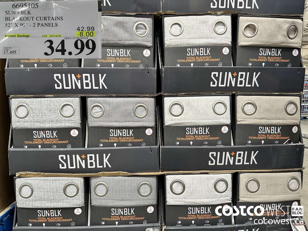 6695105 SUN + BLK BLACKOUT CURTAINS 52