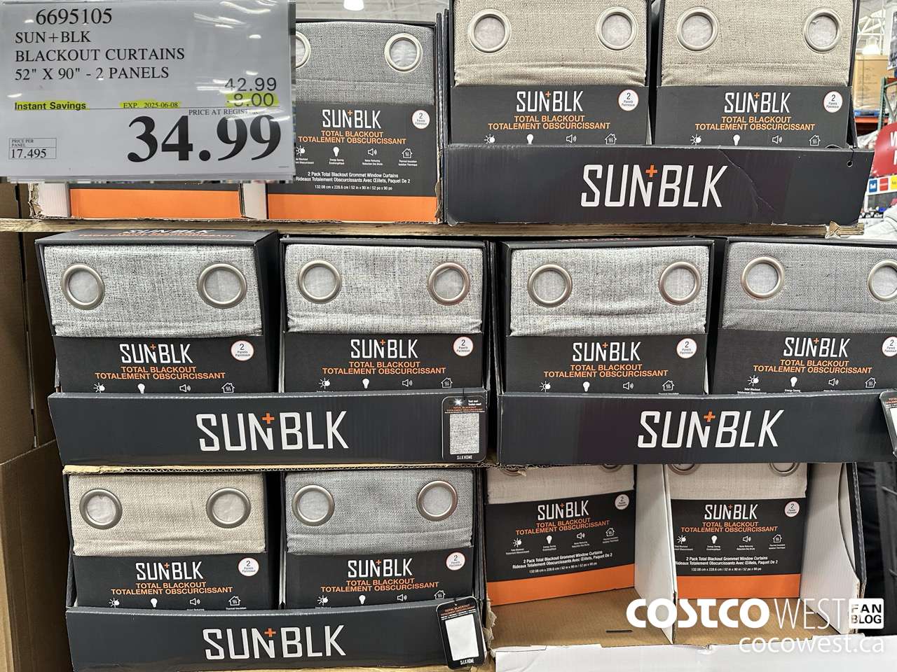 6695105 SUN + BLK BLACKOUT CURTAINS 52