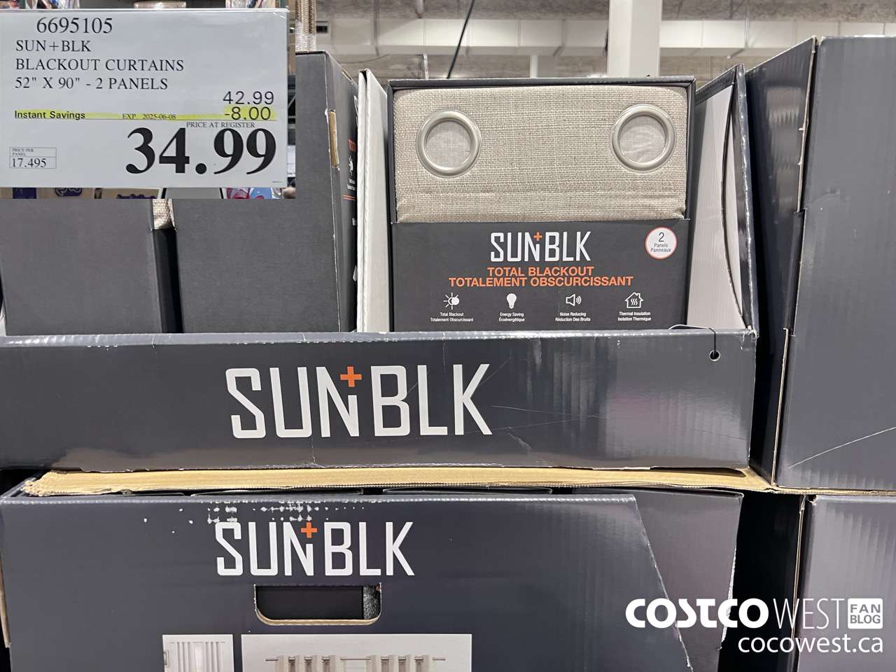 6695105 SUN + BLK BLACKOUT CURTAINS 52