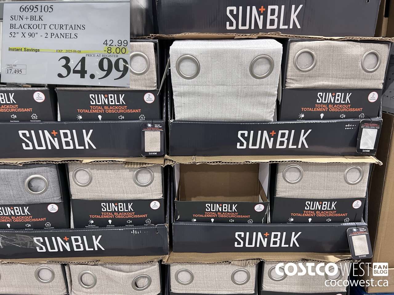 6695105 SUN + BLK BLACKOUT CURTAINS 52