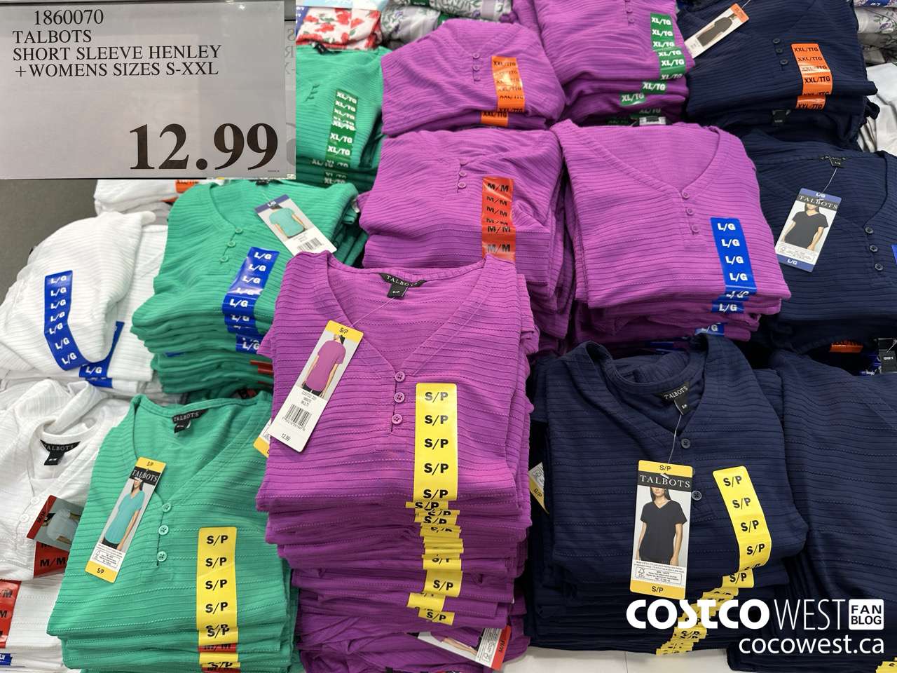 1860070 TALBOTS SHORT SLEEVE HENLEY LADIES SIZES S-XXL $12.99