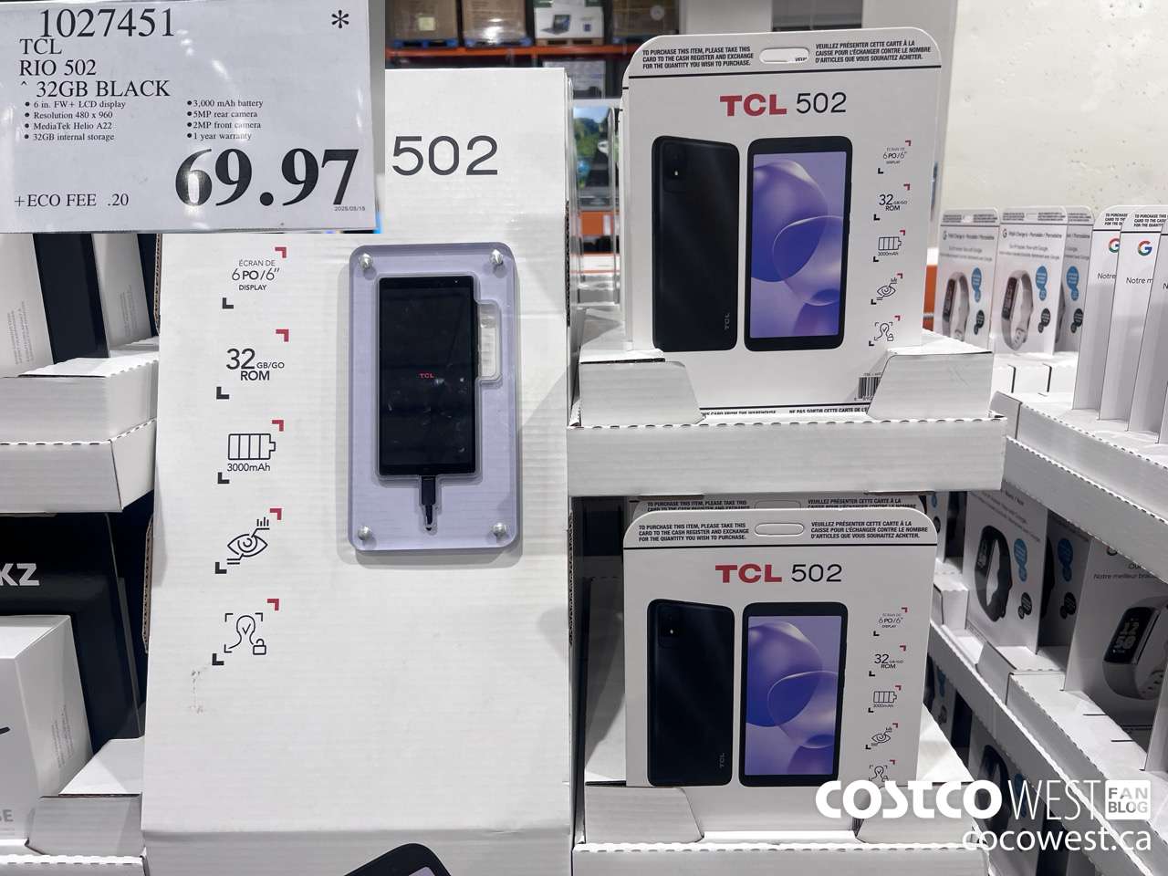 1027451 TCL RIO 502 32GB BLACK $69.97