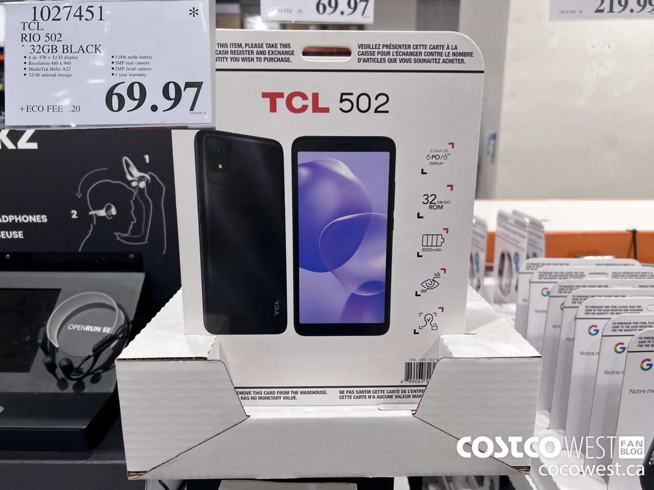 1027451 TCL RIO 502 32GB BLACK $69.97