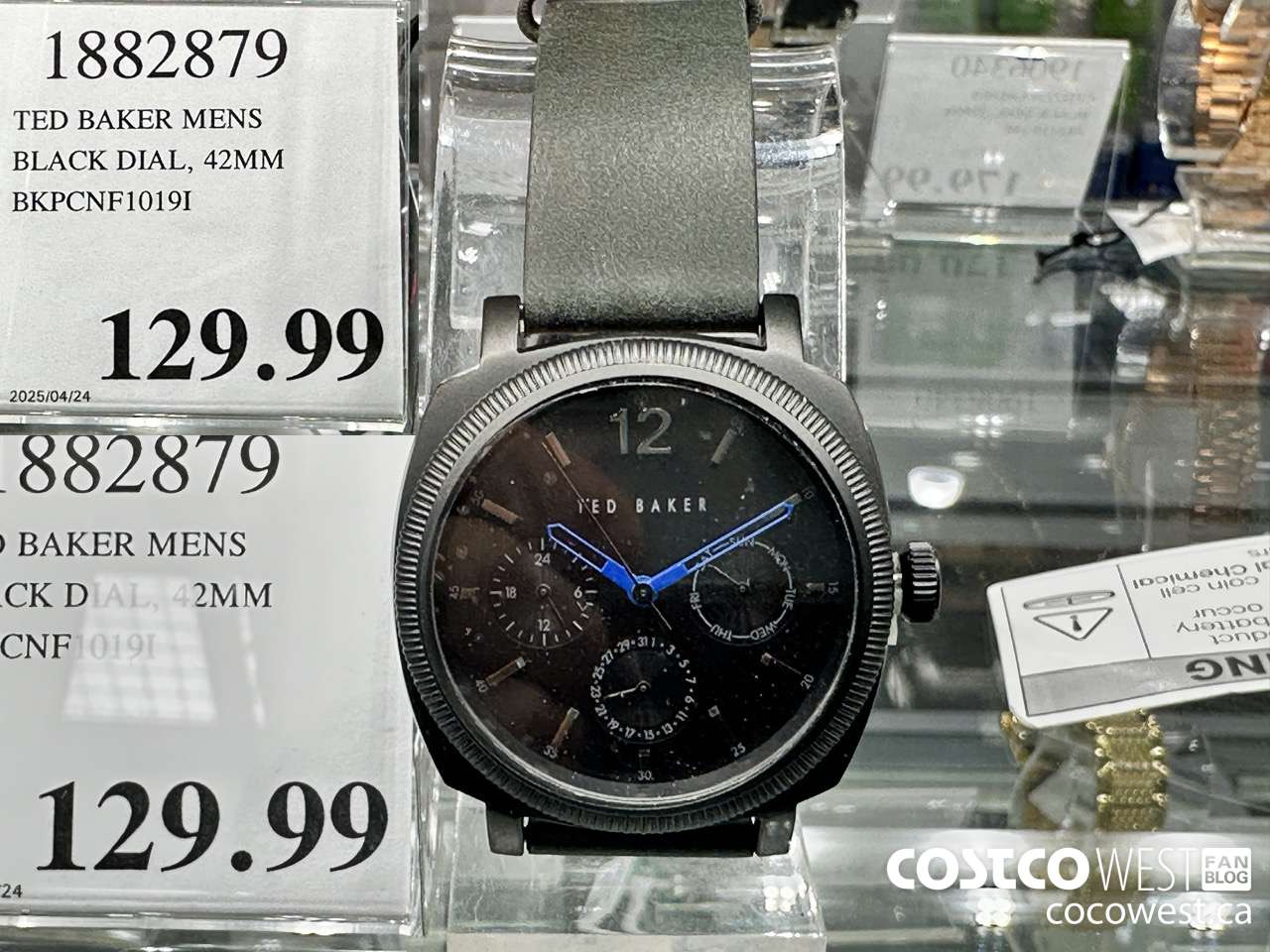 1882879 TED BAKER MENS BLACK DIAL, 42MM BKPCNF1019I $129.99