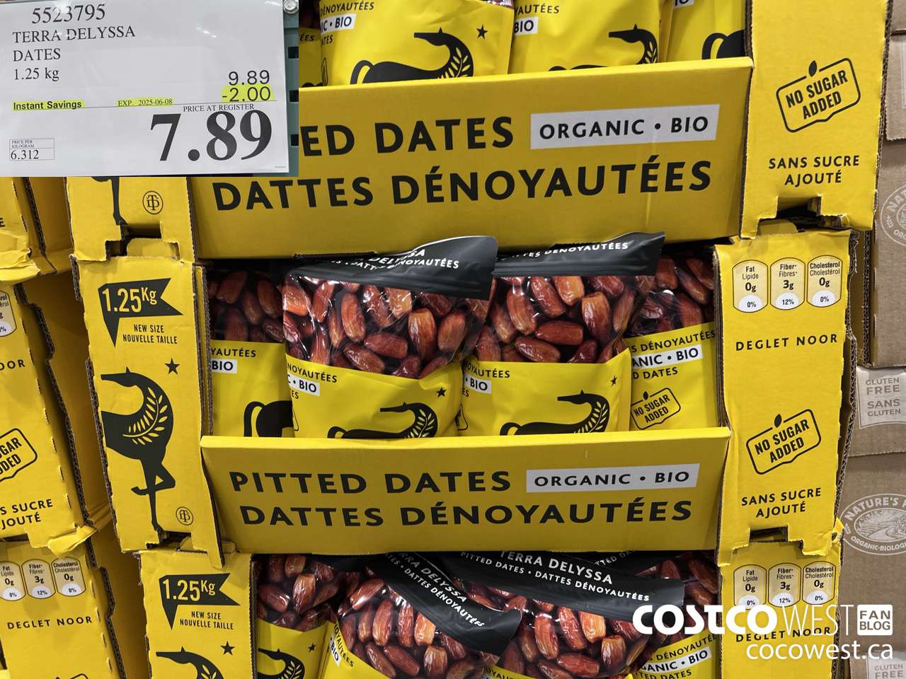 5523795 TERRA TELYSSA ORGANIC DATES 1.25KG ($2.00 INSTANT SAVINGS EXPIRES ON 2025-06-08) $7.89