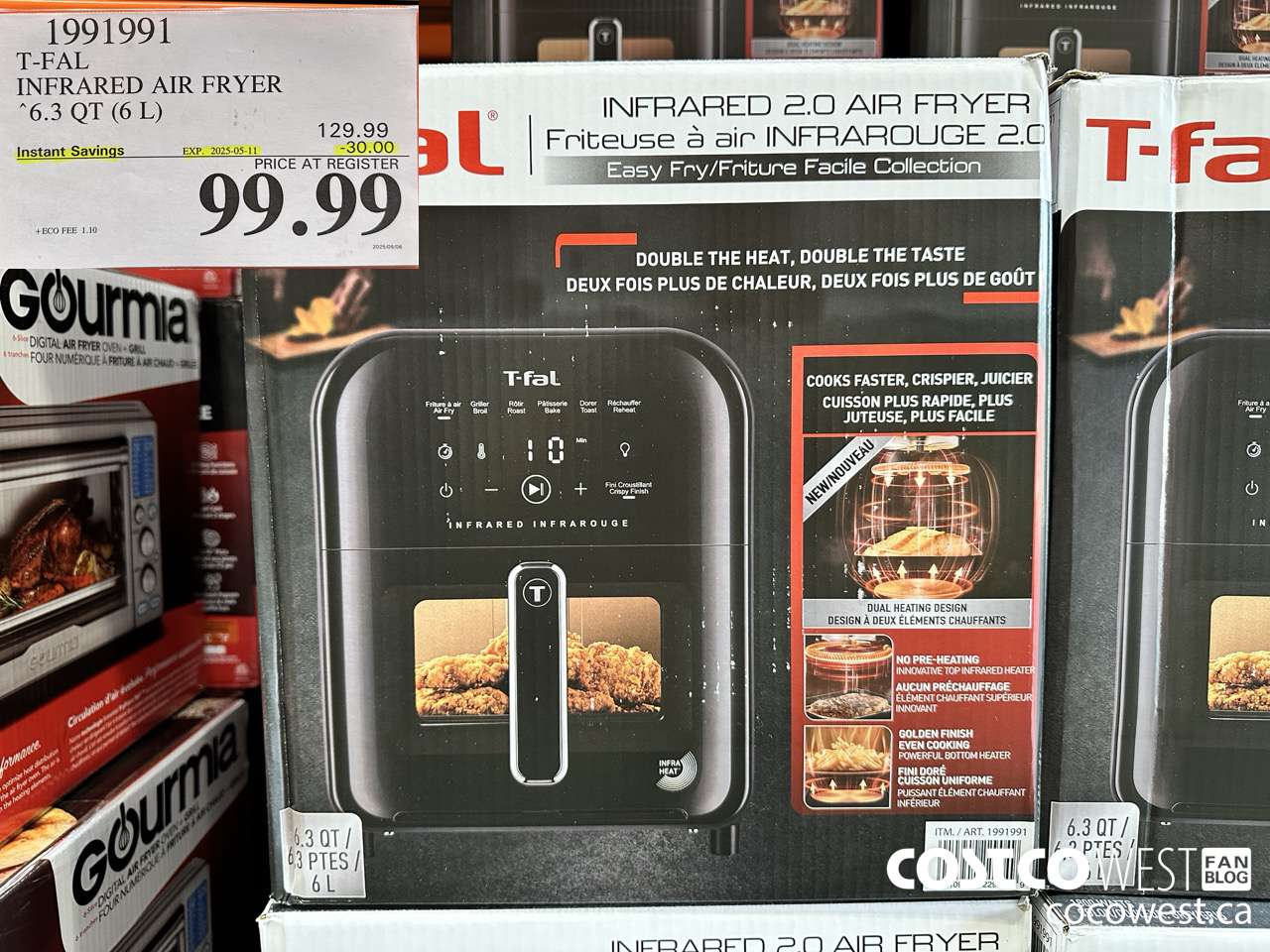 1991991 T-FAL INFRARED AIR FRYER 6.3QT (6L) ($30.00 INSTANT SAVINGS EXPIRES ON 2025-05-11) $99.99