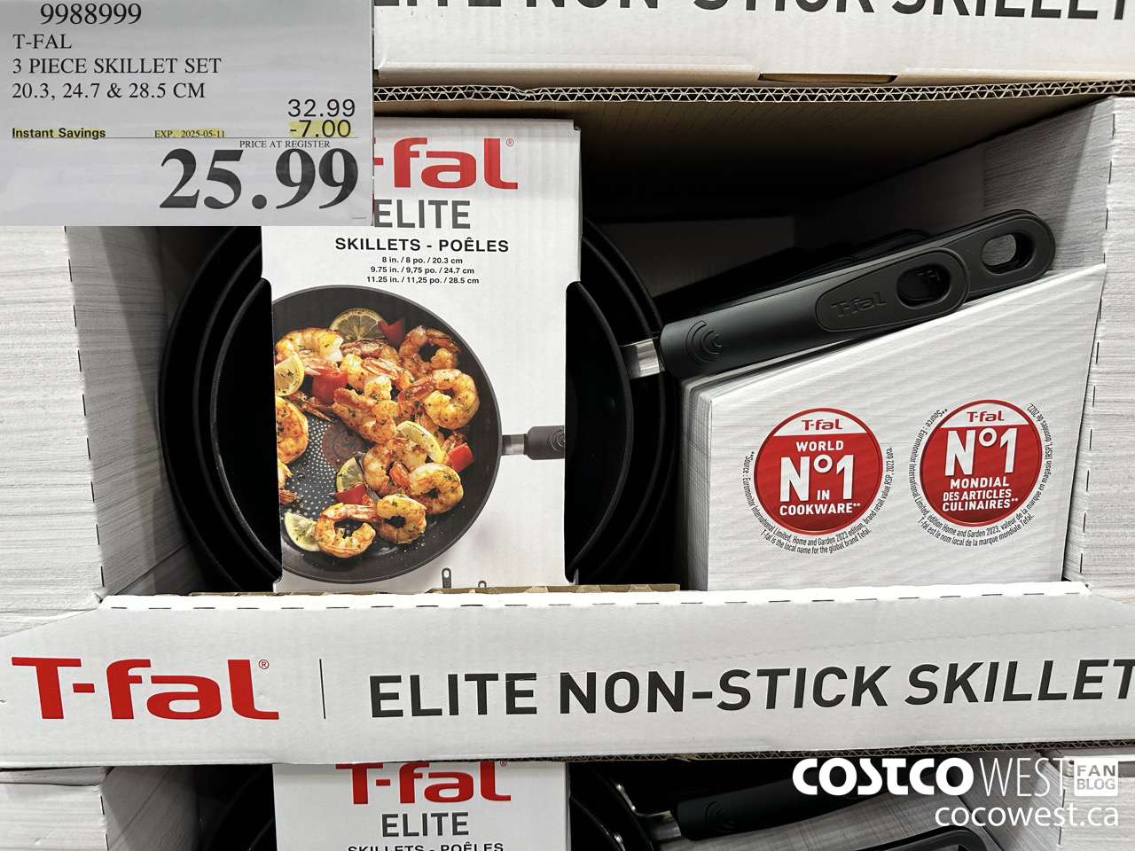 9988999 T-FAL NON-STICK SKILLET SET 3 PIECES ($7.00 INSTANT SAVINGS EXPIRES ON 2025-05-11) $25.99