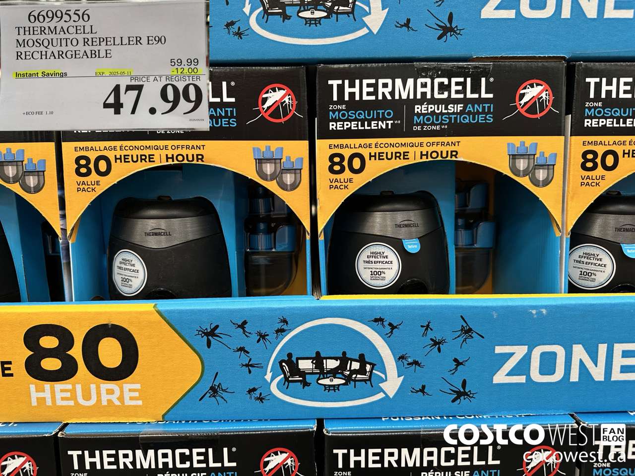 6699556 THERMACELL MOSQUITO REPELLER E90 RECHARGEABLE ($12.00 INSTANT SAVINGS EXPIRES ON 2025-05-11) $47.99