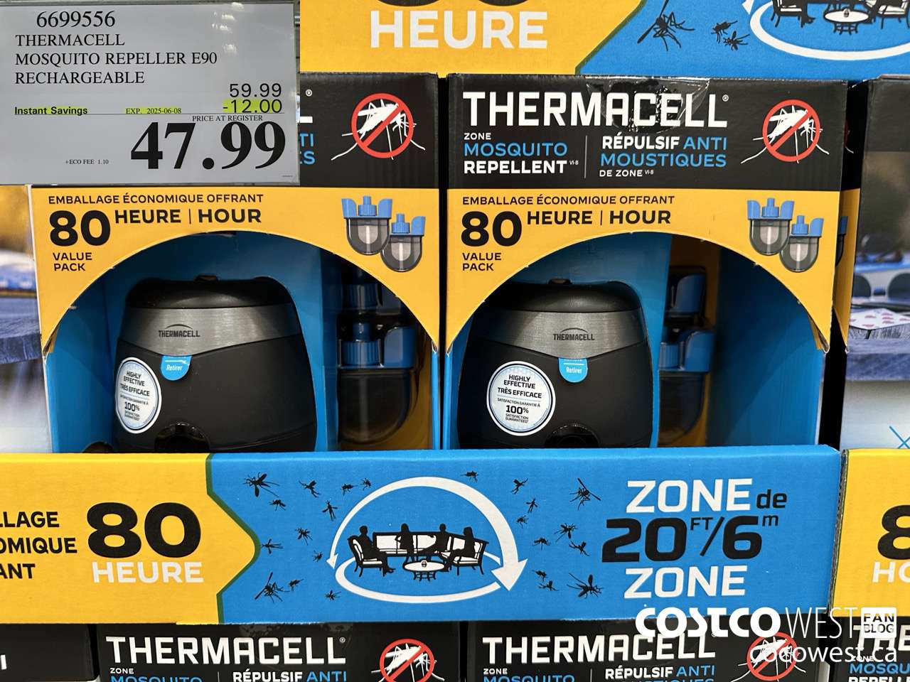 6699556 THERMACELL MOSQUITO REPELLER E90 RECHARGEABLE ($12.00 INSTANT SAVINGS EXPIRES ON 2025-06-08) $47.99