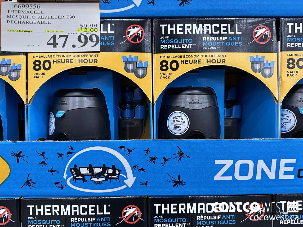 6699556 THERMACELL MOSQUITO REPELLER E90 RECHARGEABLE ($12.00 INSTANT SAVINGS EXPIRES ON 2025-06-08) $47.99
