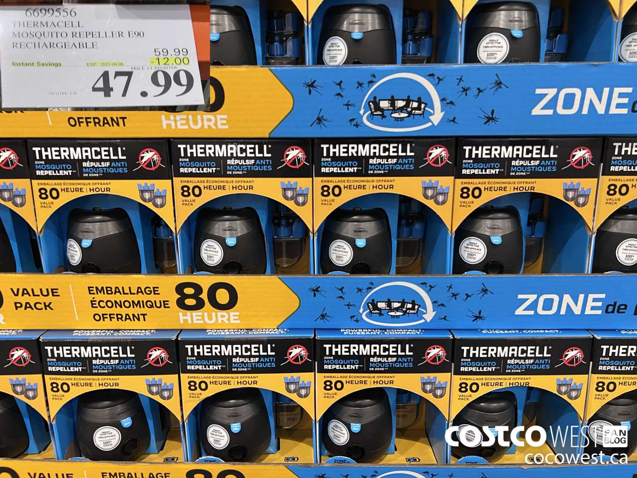 6699556 THERMACELL MOSQUITO REPELLER E90 RECHARGEABLE ($12.00 INSTANT SAVINGS EXPIRES ON 2025-06-08) $47.99