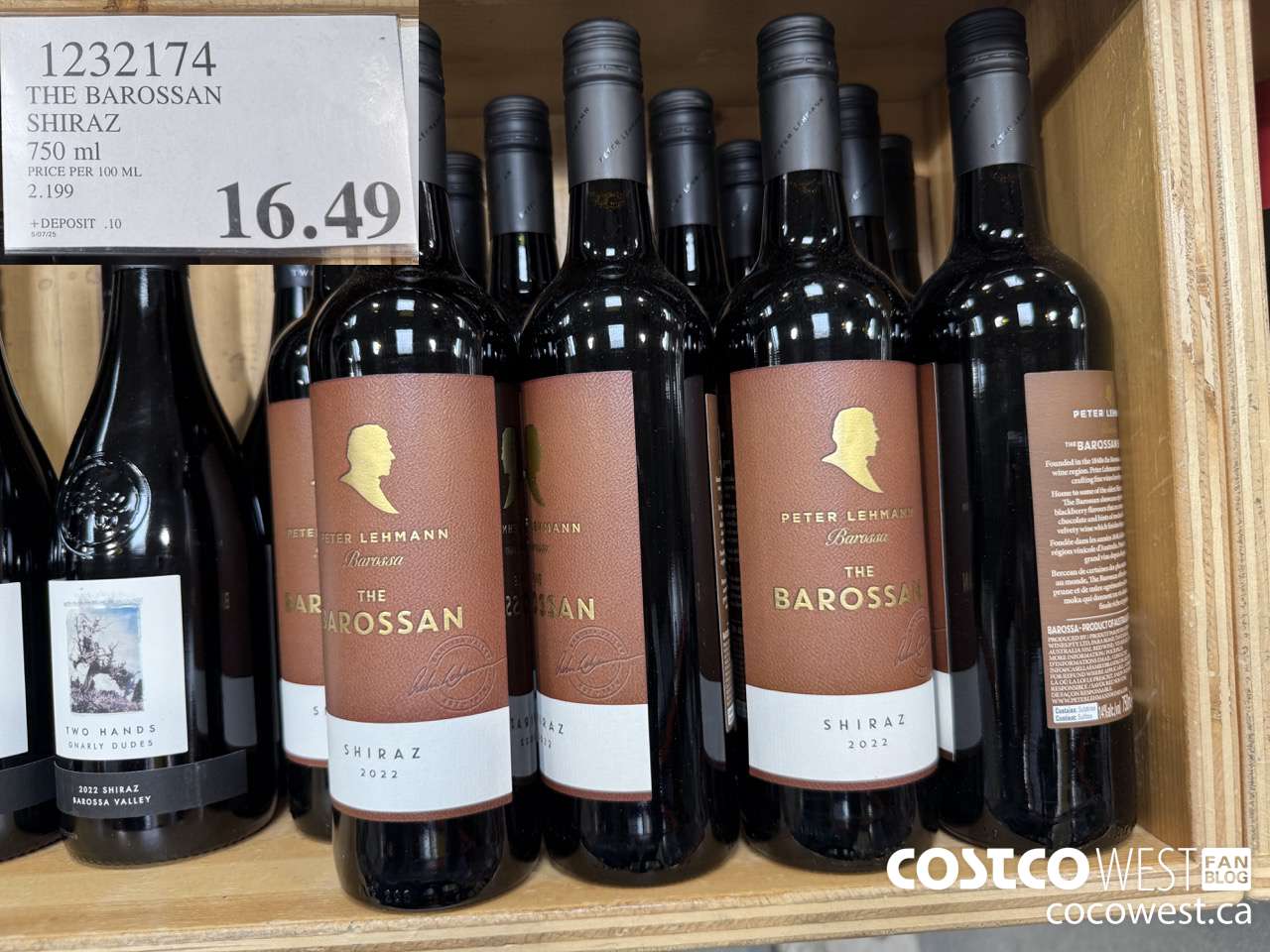 1232174 THE BAROSSAN SHIRAZ 750ML $16.49