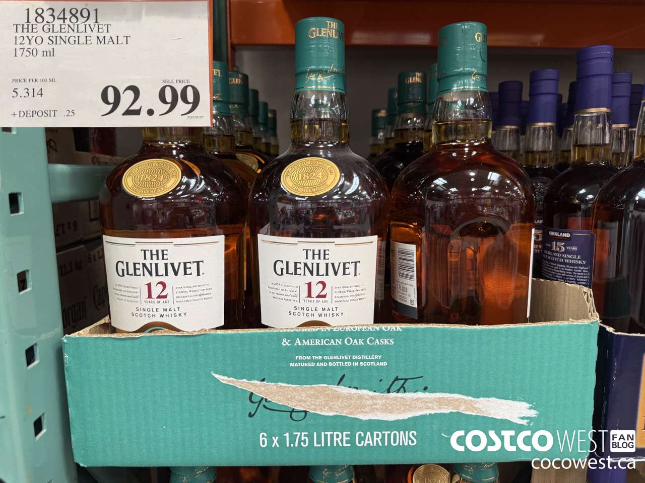 1834891 THE GLENLIVIT 12YO SINGLE MALT 1750ML $92.99