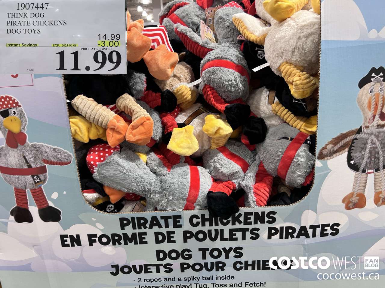 1907447 THINK DOG PIRATE CHICKENS DOG TOYS ($3.00 INSTANT SAVINGS EXPIRES ON 2025-06-08) $11.99
