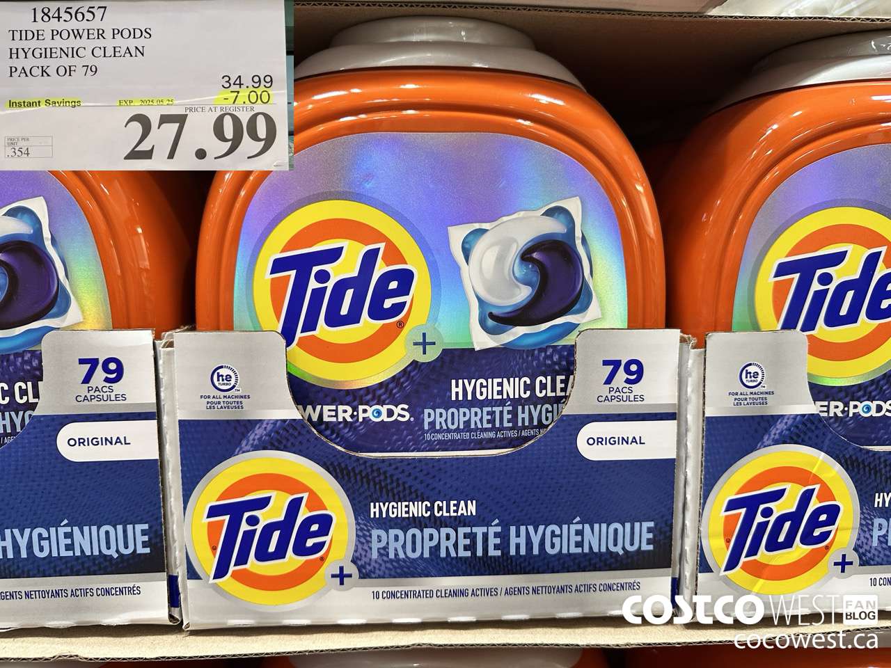 1845657 TIDE POWER PODS HYGIENIC CLEAN PACK OF 79 ($7.00 INSTANT SAVINGS EXPIRES ON 2025-05-25) $27.99