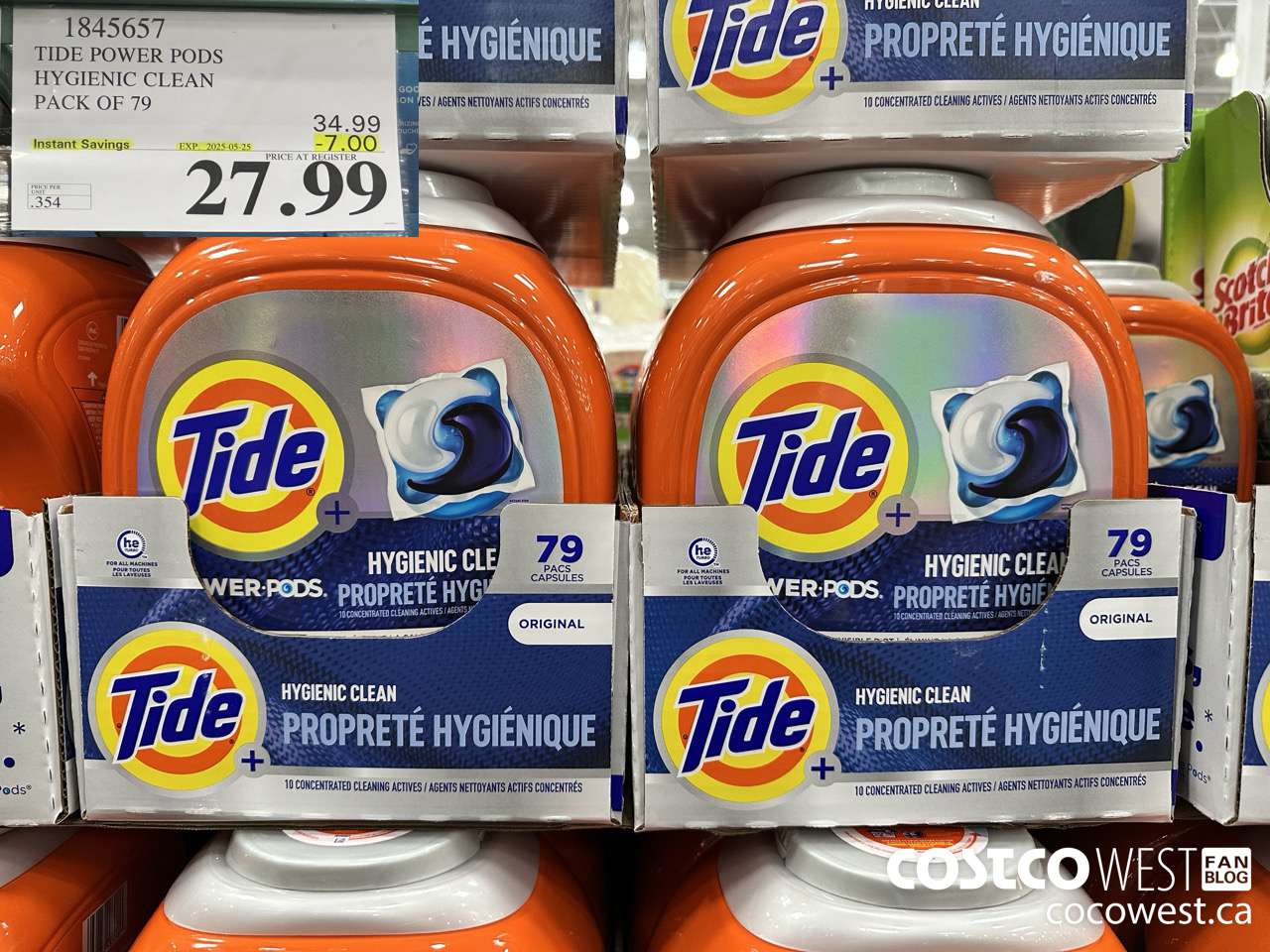 1845657 TIDE POWER PODS HYGIENIC CLEAN PACK OF 79 ($7.00 INSTANT SAVINGS EXPIRES ON 2025-05-25) $27.99