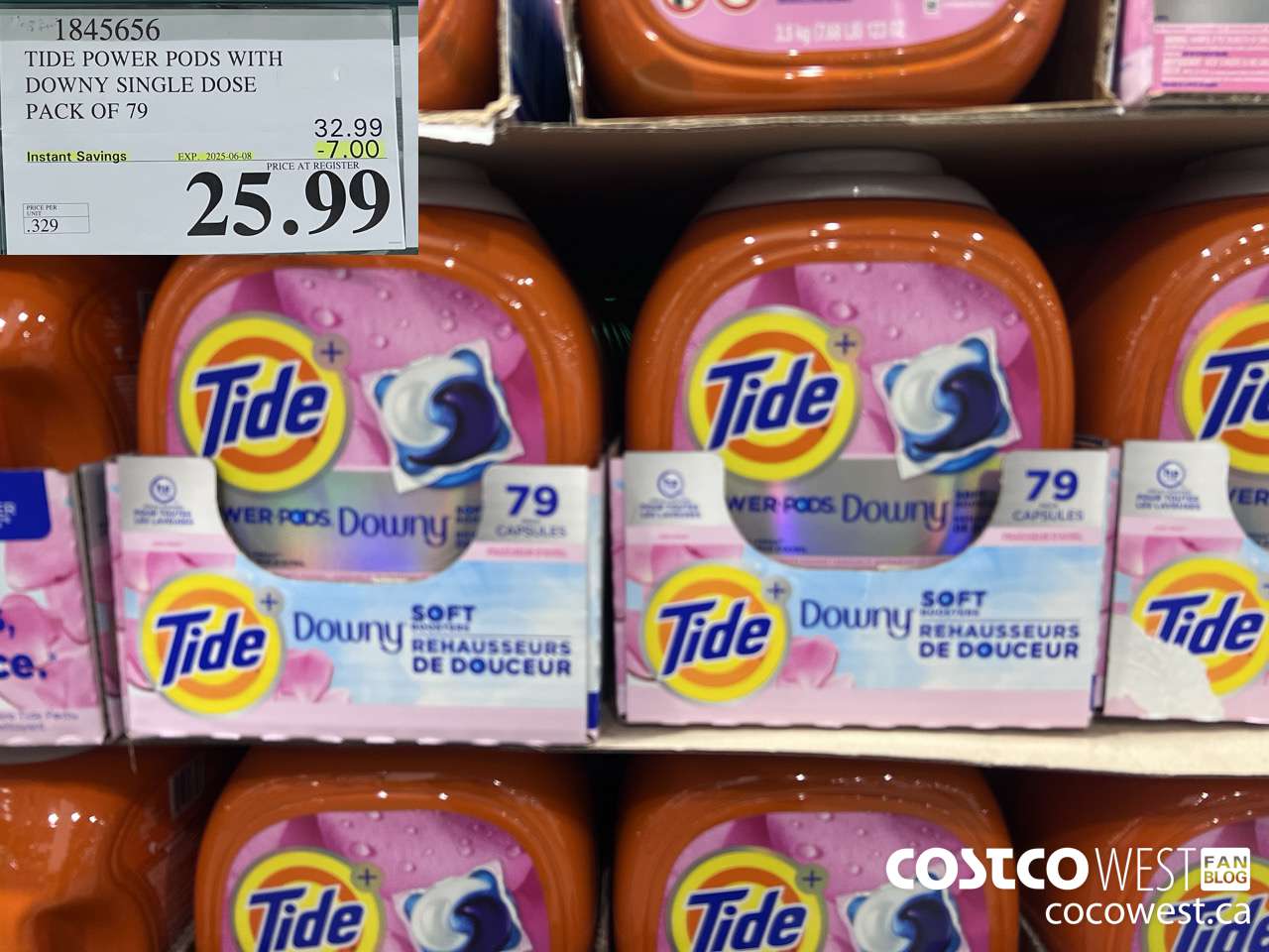1845656 TIDE POWER PODS WITH DOWNY SINGLE DOSE PACK OF 79 ($7.00 INSTANT SAVINGS EXPIRES ON 2025-06-08) $25.99
