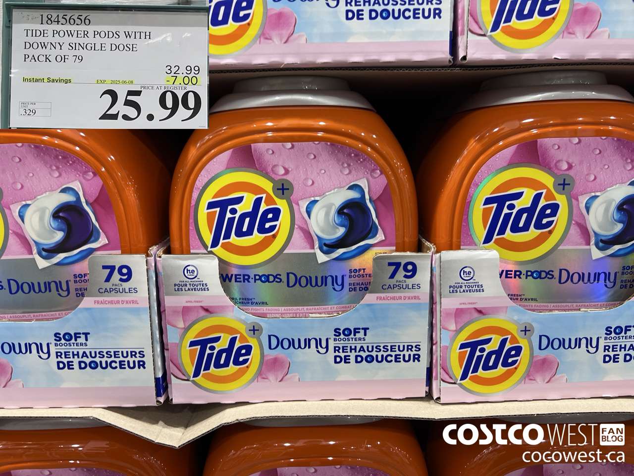 1845656 TIDE POWER PODS WITH DOWNY SINGLE DOSE PACK OF 79 ($7.00 INSTANT SAVINGS EXPIRES ON 2025-06-08) $25.99