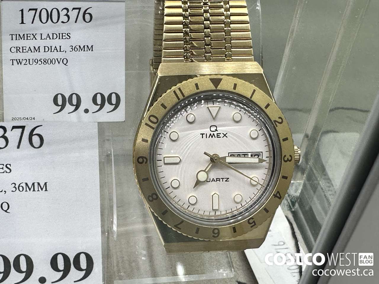 1700376 TIMEX LADIES CREAM DIAL, 36MM TW2U95800VQ $99.99