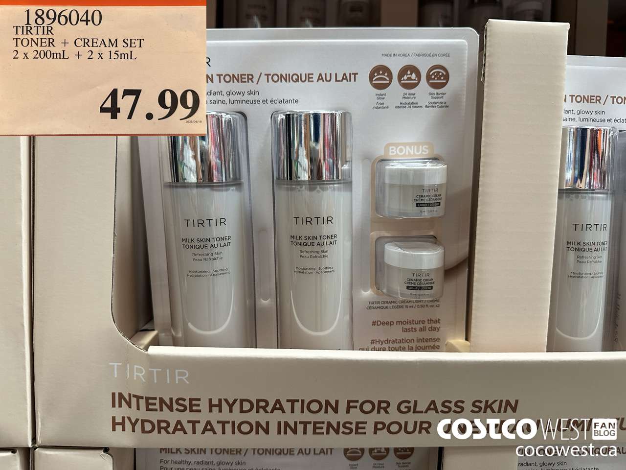 1896040 TIRTIR TONER + CREAM SET 2 X 200ML + 2 X 15ML $47.99