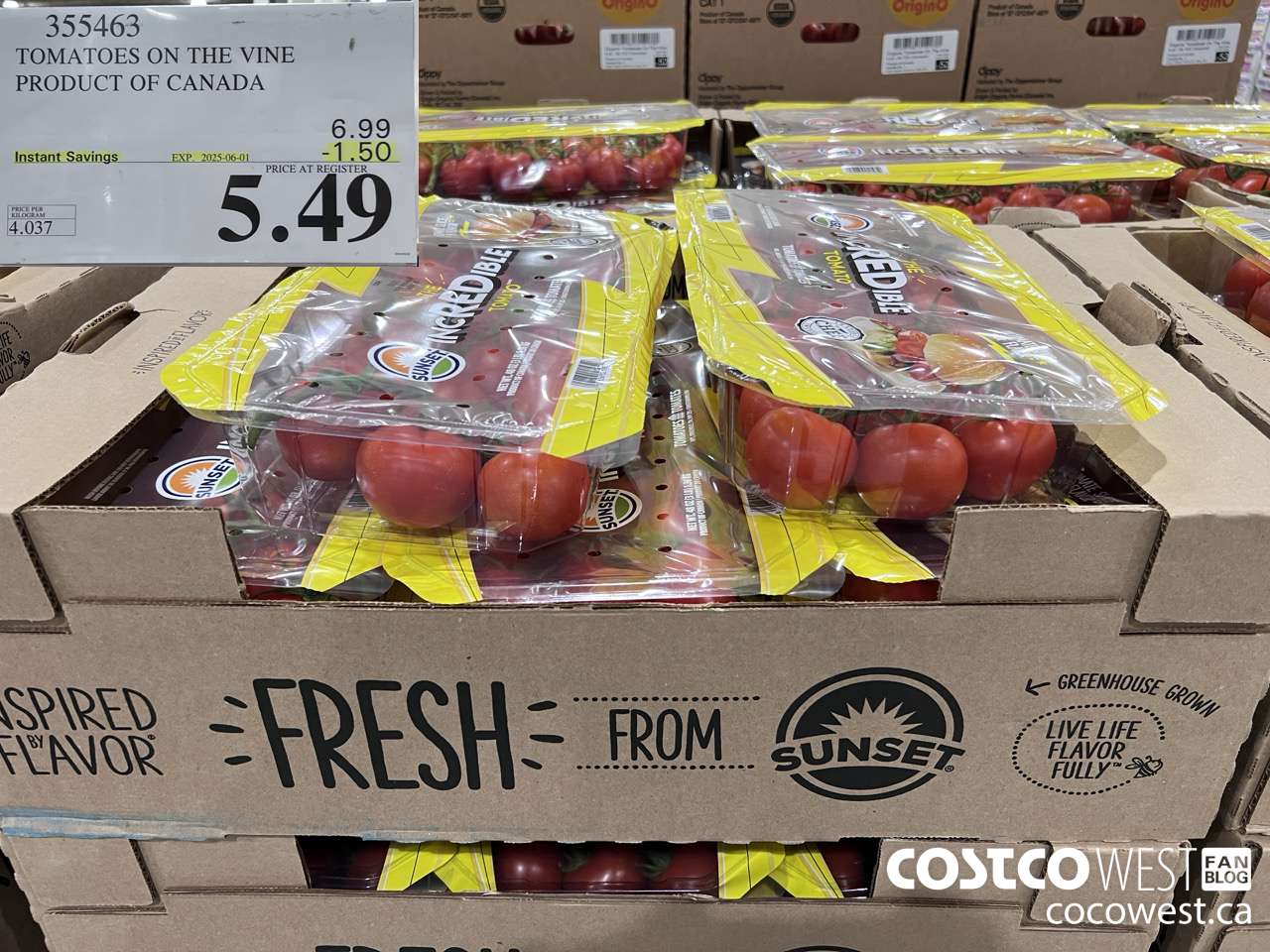 355463 TOMATOES ON THE VINE PRODUCT OF CANADA ($1.50 INSTANT SAVINGS EXPIRES ON 2025-06-01) $5.49