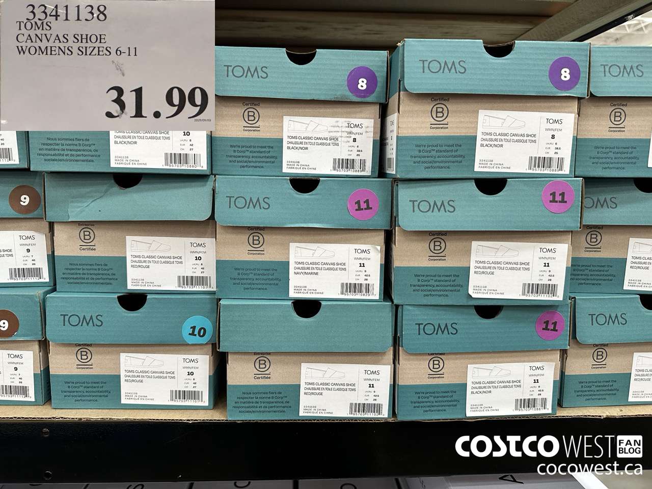 3341138 TOMS CANVAS SHOE LADIES SIZES 6-11 $31.99