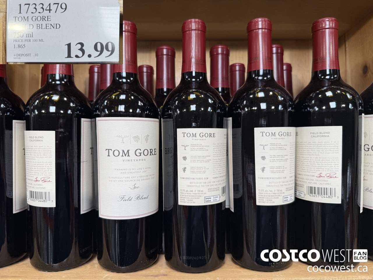1733479 TOM GORE FIELD BLEND 750 ML $13.99