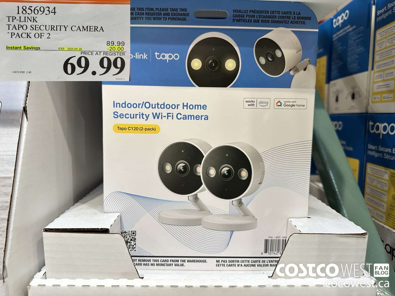 1856934 TP-LINK TAPO SECURITY CAMERA PACK OF 2 ($20.00 INSTANT SAVINGS EXPIRES ON 2025-05-18) $69.99