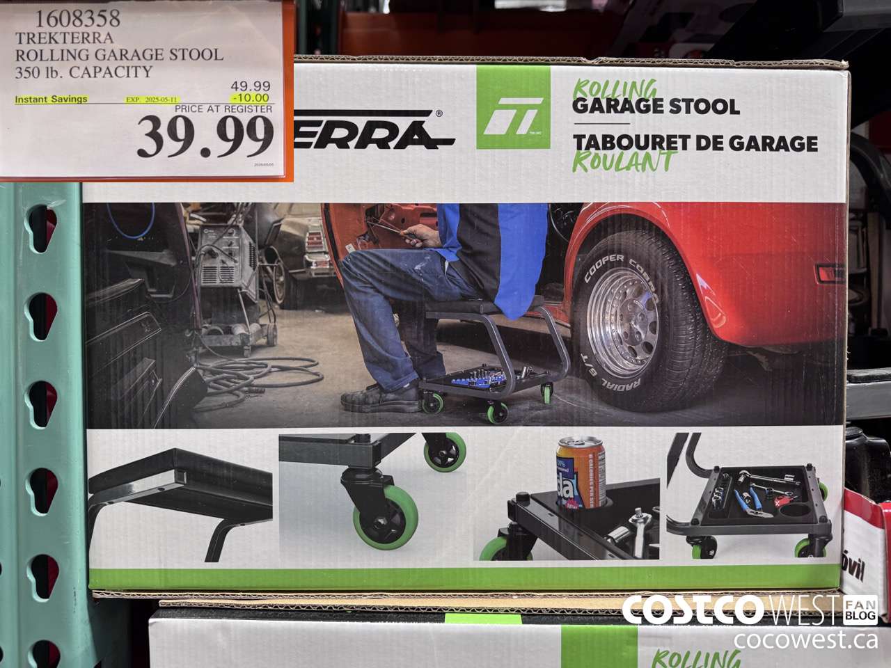 1608358 TREKTERRA ROLLING GARAGE STOOL 350LB CAPACITY ($10.00 INSTANT SAVINGS EXPIRES ON 2025-05-11) $39.99