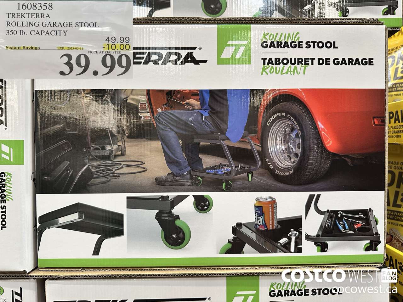 1608358 TREKTERRA ROLLING GARAGE STOOL 350LB CAPACITY ($10.00 INSTANT SAVINGS EXPIRES ON 2025-05-11) $39.99