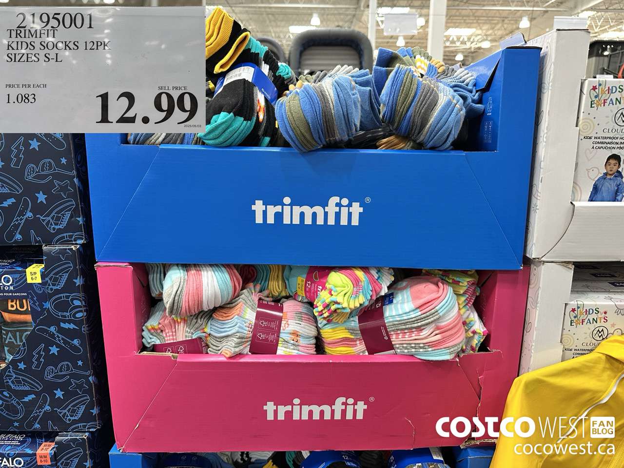 2195001 TRIMFIT KIDS SOCKS 12PK SIZES S-L $12.99