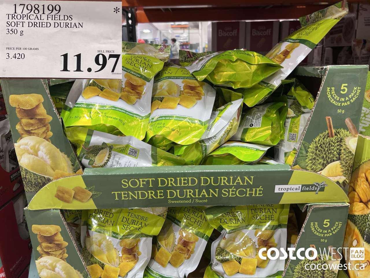 1798199 TROPICAL FIELDS SOFT DRIED DURIAN 350G $11.97
